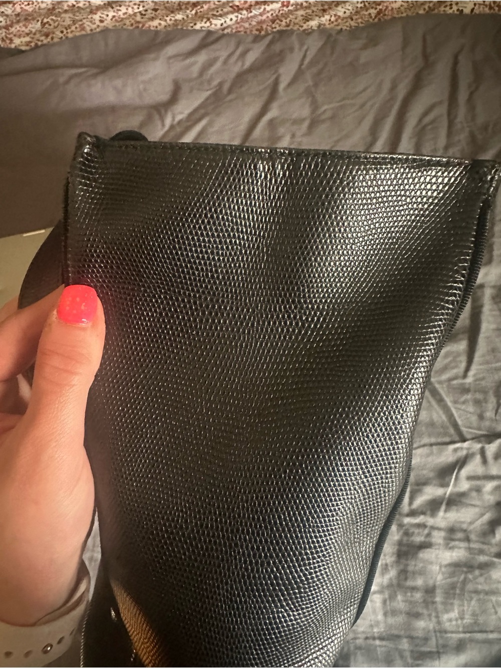 Salvatore Ferragamo Black Leather Tote with Gold Logo Accent - Picture 10 of 11